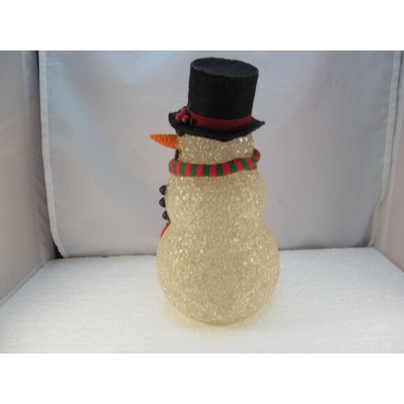 Vintage Melted Plastic Popcorn Snowman Tabletop Decoration - Picture 3 of 10